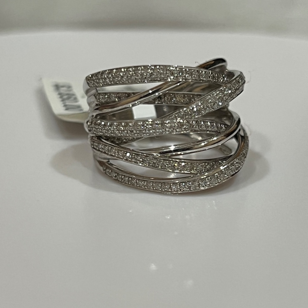❤️SOLD❤️ EFFY Diamond Crossover Statement Ring 3/4 ct. t.w.14K White Gold.Size 6 - Picture 14 of 17